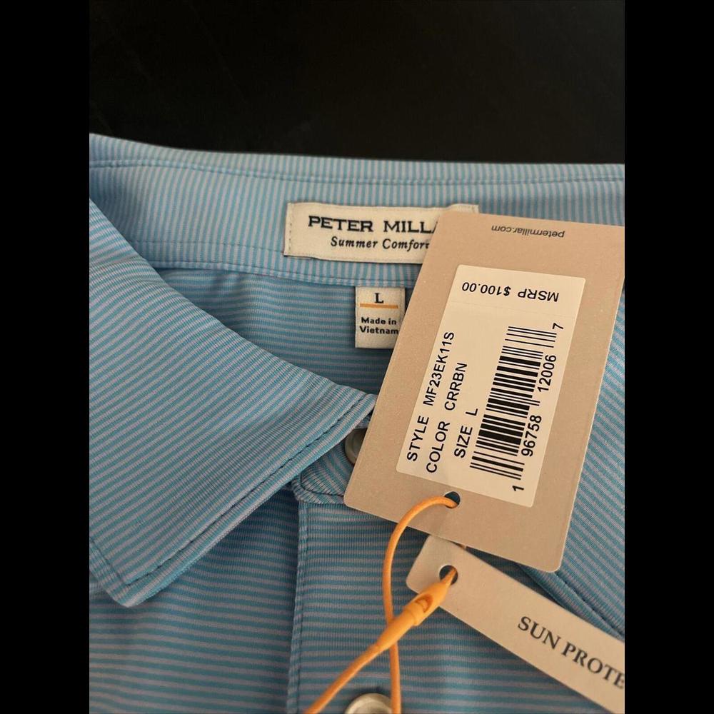 Men's Peter Millar Jubilee Performance Polo Golf Shirt Size Large MSRP $100 - Picture 7 of 7